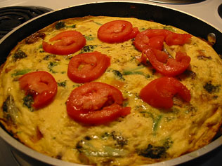 Tortilla de papas y arvejas